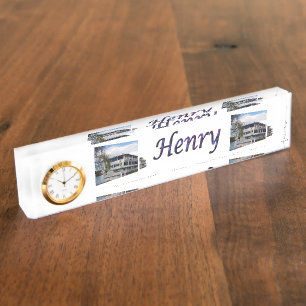 Henry naam Logo met peddel stoommachines, Naambordje