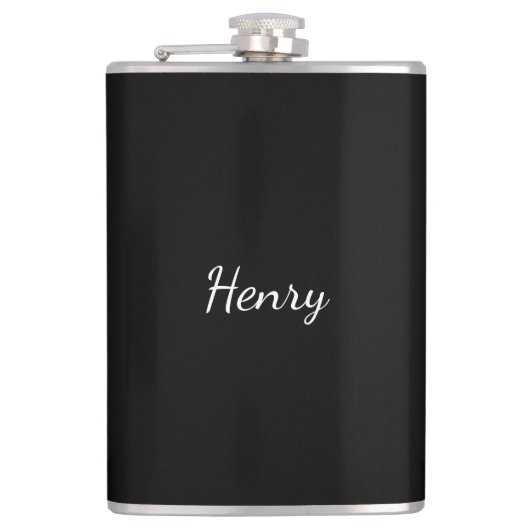 Henry naam typografie Persoonlijk cadeau Heupfles (Voorkant)