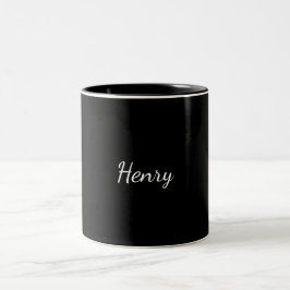 Henry naam typografie Persoonlijk cadeau  Tweekleurige Koffiemok