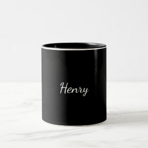 Henry naam typografie Persoonlijk cadeau  Tweekleurige Koffiemok