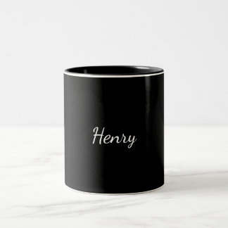 Henry naam typografie Persoonlijk cadeau  Tweekleurige Koffiemok