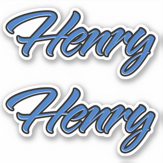 Henry Name blue Aufkleber Sticker Stickerset (Voorkant)