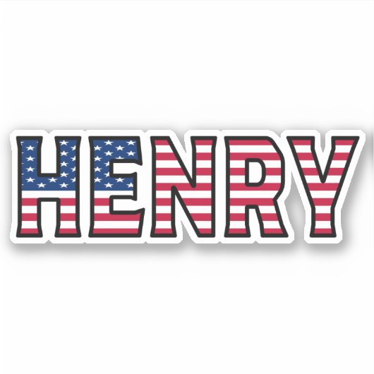 Henry Name Vorname USA Sticker Stickerset (Voorkant)