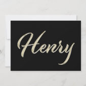 Henry Name white gold Handwriting Karte Kaart (Voorkant)