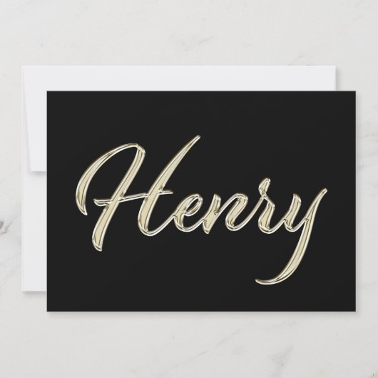 Henry Name white gold Handwriting Karte Kaart (Voorkant)
