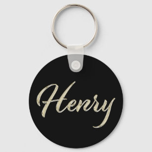 Henry Name whitegold Button Schlüsselanhänger Sleutelhanger