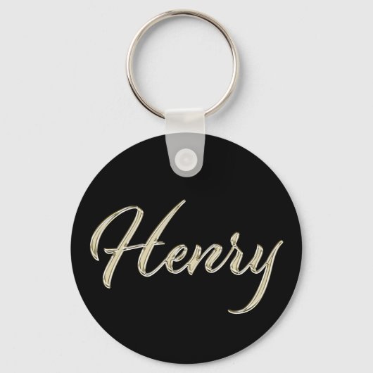 Henry Name whitegold Button Schlüsselanhänger Sleutelhanger (Voorkant)