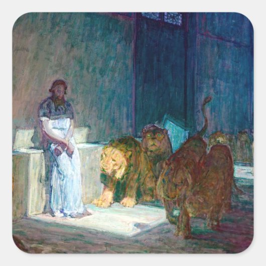 Henry Ossawa Tanner Daniel in the Lions' Den Vierkante Sticker (Voorkant)