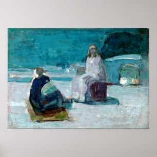 Henry Ossawa Tanner Study voor Christus en Nicodem Poster