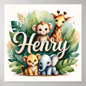 Henry Safari Nursery Wall Art Poster (Voorkant)