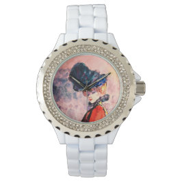 Henry Somm - legant in Red Cape Horloge