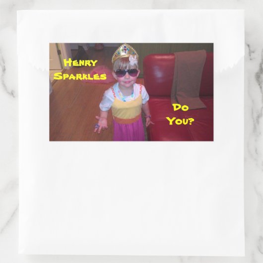Henry Sparkles Rechthoekige Sticker (Tas)