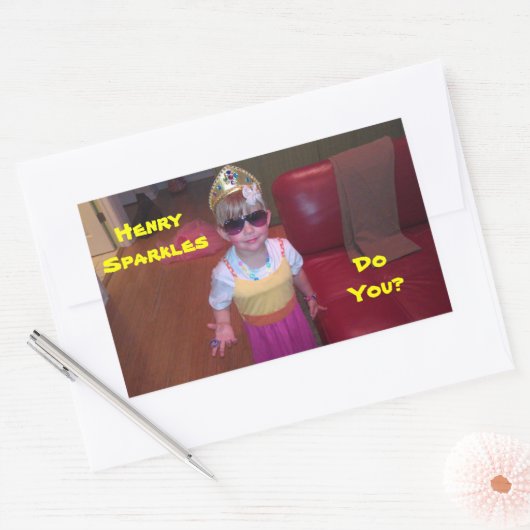 Henry Sparkles Rechthoekige Sticker (Envelop)
