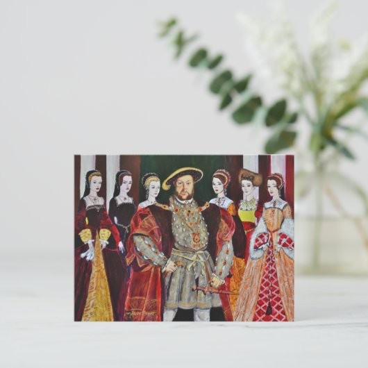 Henry The Aachtste en Zijn Zes Wives Briefkaart (Staand voorkant)
