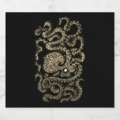 Henry the Happy Octopus (sepia) Sparkling Wijnetiket (Enkel label)