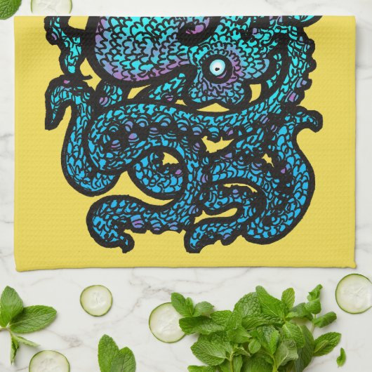 Henry the Happy Octopus Theedoek (Gevouwen)