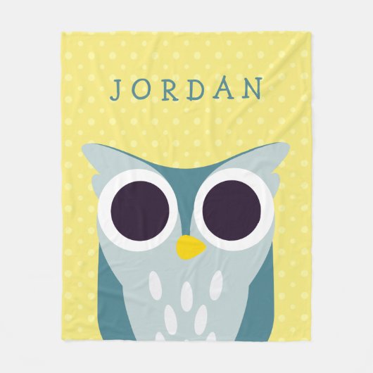 Henry the Owl Fleece Deken (Voorkant)