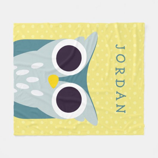 Henry the Owl Fleece Deken (Voorkant (Horizontaal))