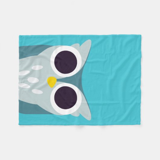 Henry the Owl Fleece Deken (Voorkant (Horizontaal))