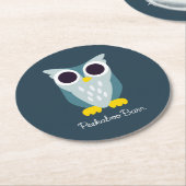 Henry the Owl Ronde Kartonnen Onderzetter (Gebogen)