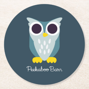 Henry the Owl Ronde Kartonnen Onderzetter