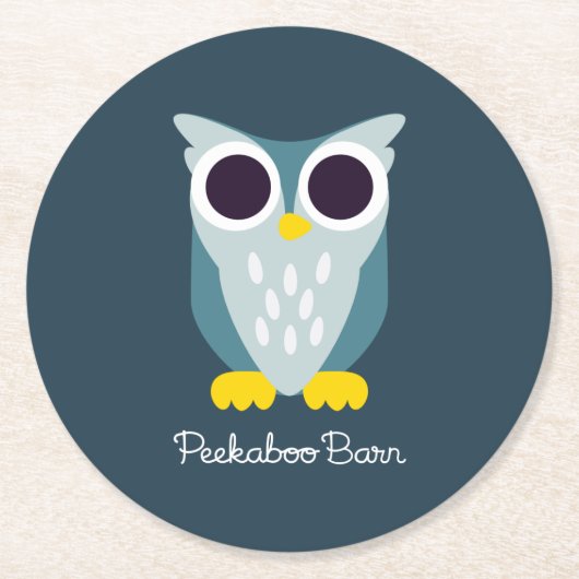 Henry the Owl Ronde Kartonnen Onderzetter (Voorkant)