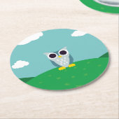 Henry the Owl Ronde Kartonnen Onderzetter (Gebogen)