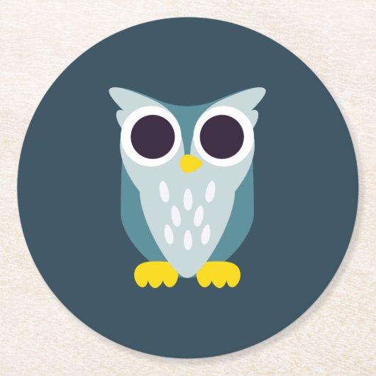 Henry the Owl Ronde Kartonnen Onderzetter (Voorkant)