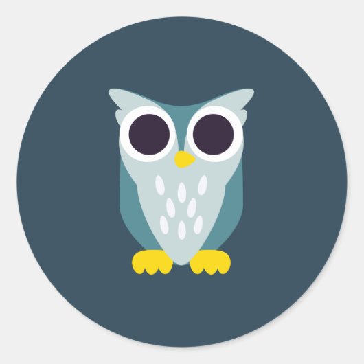 Henry the Owl Ronde Sticker (Voorkant)