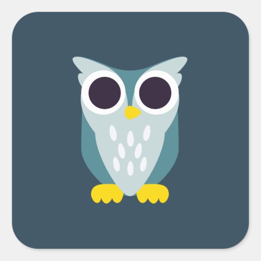 Henry the Owl Vierkante Sticker (Voorkant)