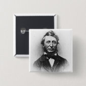 Henry Thoreau Vierkante Button 5,1 Cm (Voorkant /achterkant)