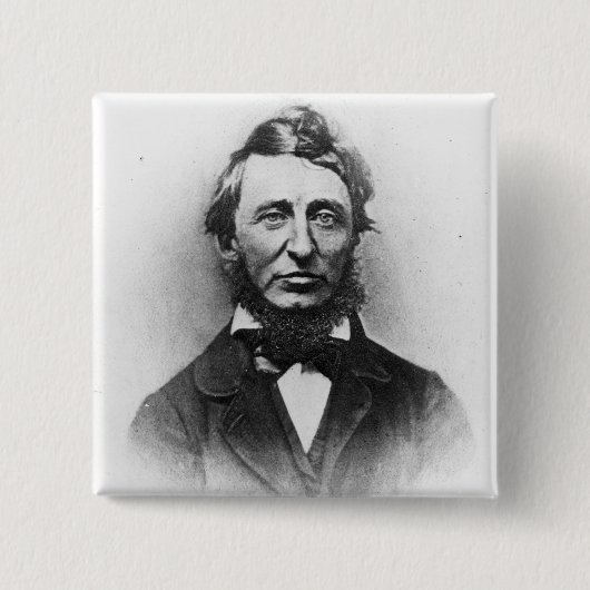Henry Thoreau Vierkante Button 5,1 Cm (Voorkant)