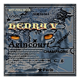 Henry V Motivatie Speech Perfect Poster