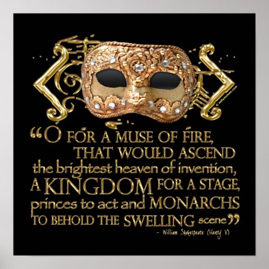 Henry V Quote (Gold Version) Poster (Voorkant)