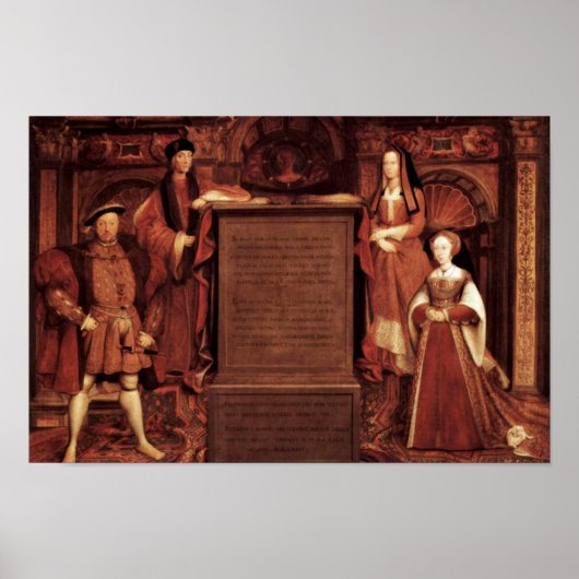 Henry Vii, Elizabeth of York, Henry VIII en Jane Poster (Voorkant)