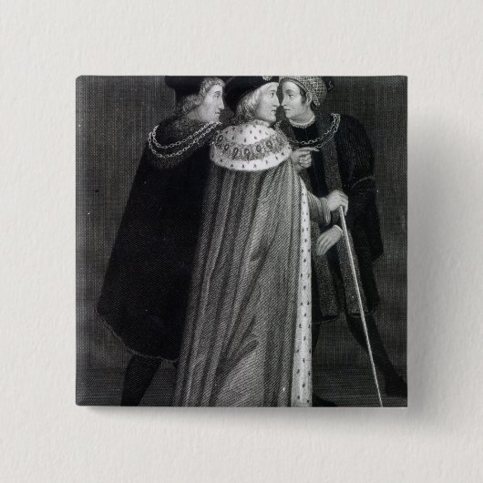 Henry VII Vierkante Button 5,1 Cm (Voorkant)