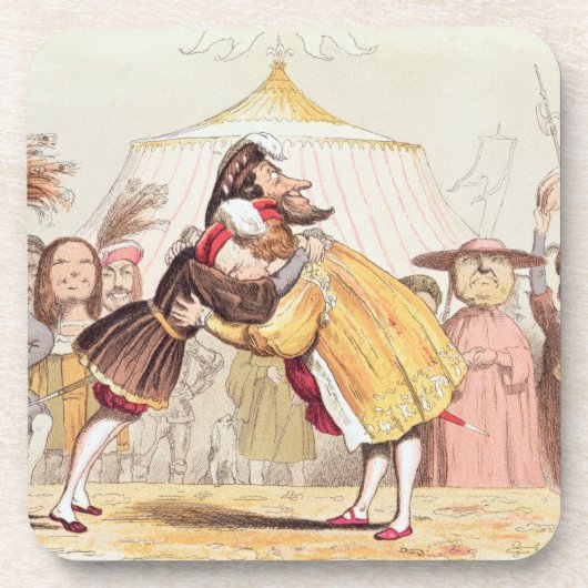 Henry VIII (1491-1547) en Francis I van Frankrijk  Bier Onderzetter (Voorkant)