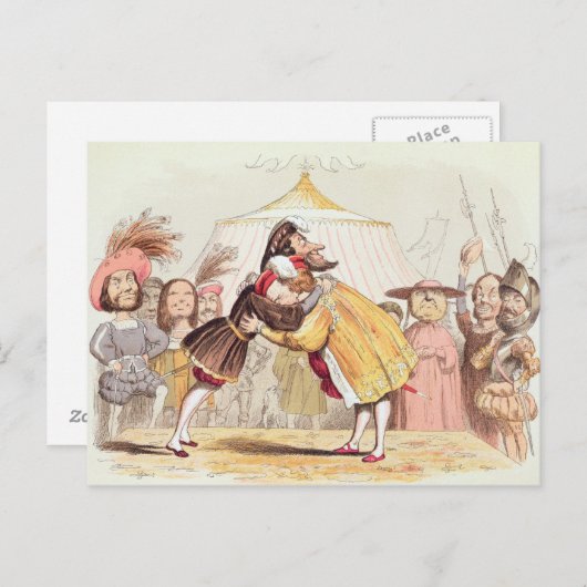 Henry VIII (1491-1547) en Francis I van Frankrijk  Briefkaart (Voorkant / Achterkant)