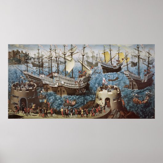 Henry VIII aan boord van Henry Grace a Dieu Poster (Voorkant)