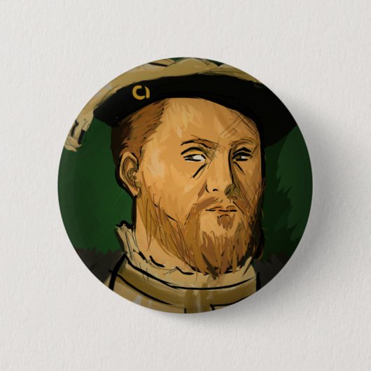 Henry VIII Badge Ronde Button 5,7 Cm (Voorkant)
