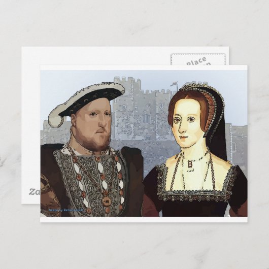 Henry VIII en Ann Boleyn Briefkaart (Voorkant / Achterkant)