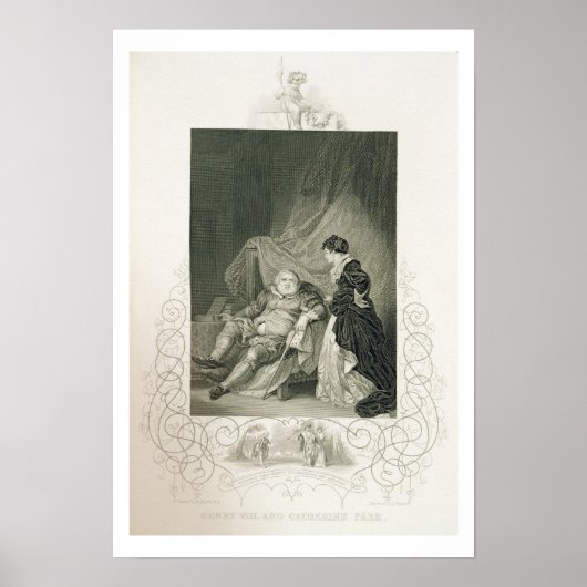 Henry VIII en Catherine Parr in het spel Henry V Poster (Voorkant)