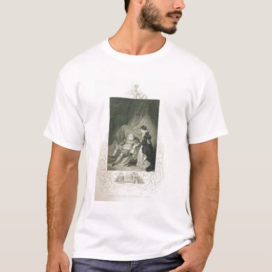 Henry VIII en Catherine Parr in het spel Henry V T-shirt (Voorkant)
