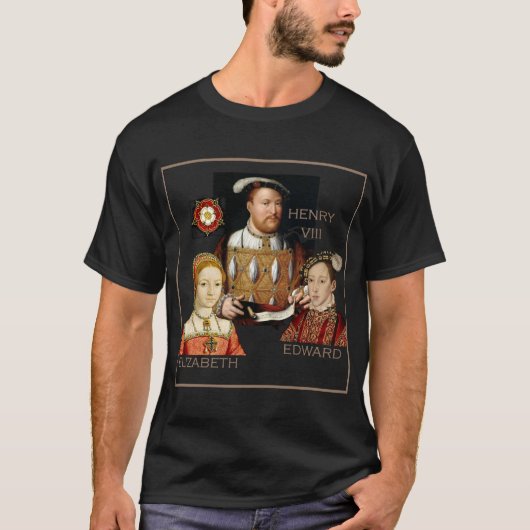Henry VIII en kinder Edward en Elizabeth T-shirt (Voorkant)