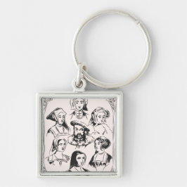 Henry VIII en vrouwen Sleutelhanger