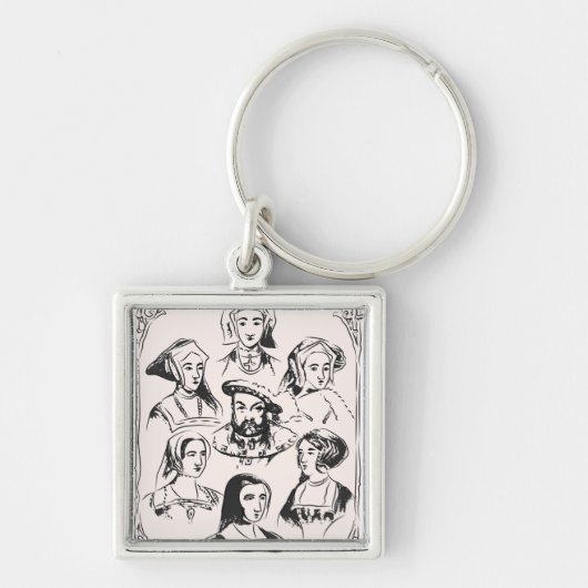 Henry VIII en vrouwen Sleutelhanger (Voorkant)