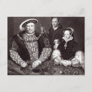 Henry VIII, his daughter Queen Mary Briefkaart