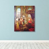 Henry VIII introduceert Anne Boleyn voor de rechtb Canvas Afdruk (Insitu (Houten vloer))