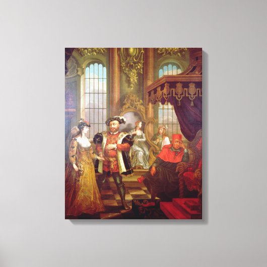 Henry VIII introduceert Anne Boleyn voor de rechtb Canvas Afdruk (Voorkant)