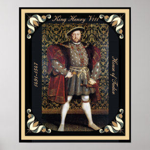 Henry VIII Portret met Framed Edges Poster